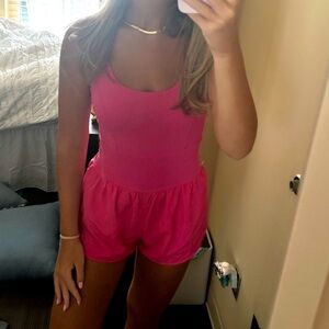 Sleeveless Pink Romper Jumpsuit